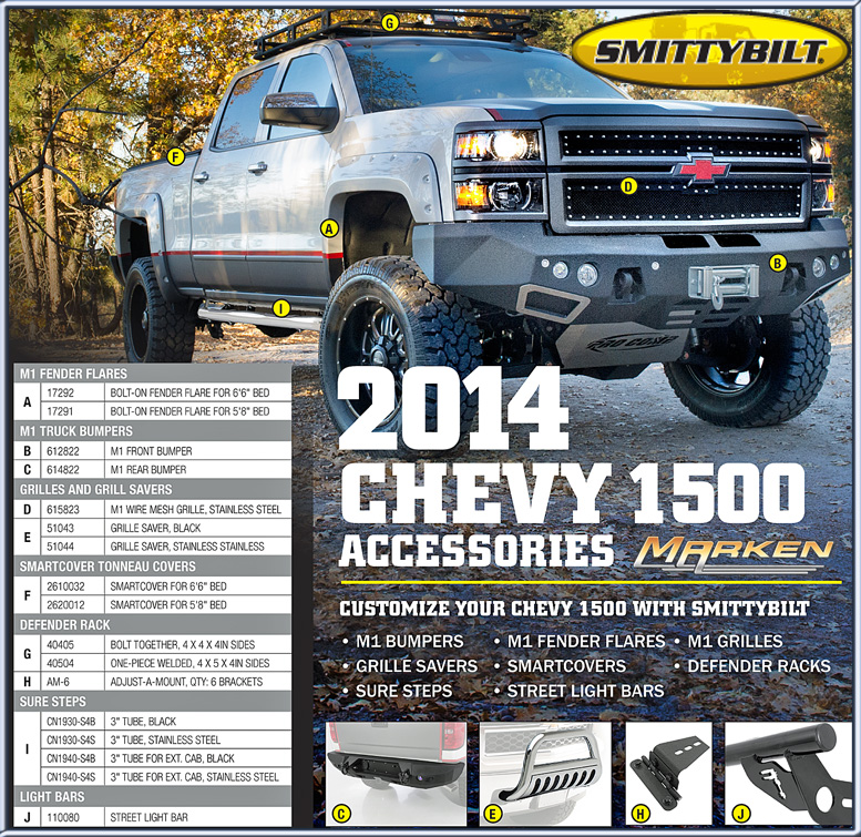 Smittybilt Accessories For The 2014 Chevy 1500 Pick Up Truck: 17291 ...